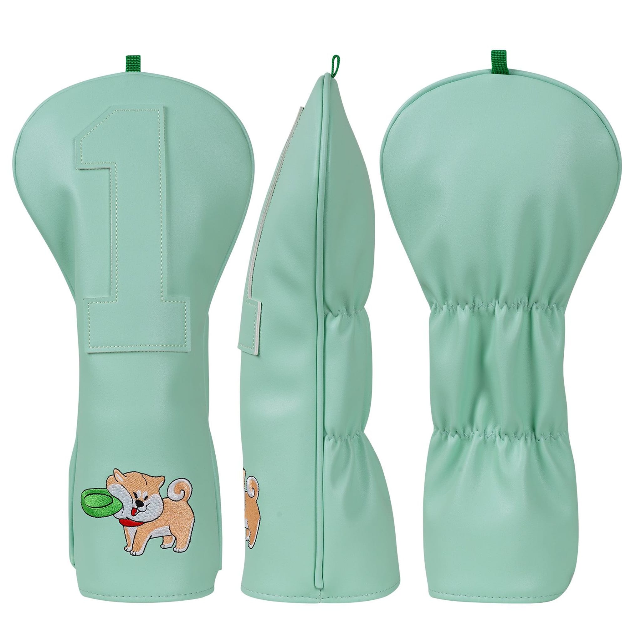 Emroydered Headcovers Turquoise Dog Driver Headcover