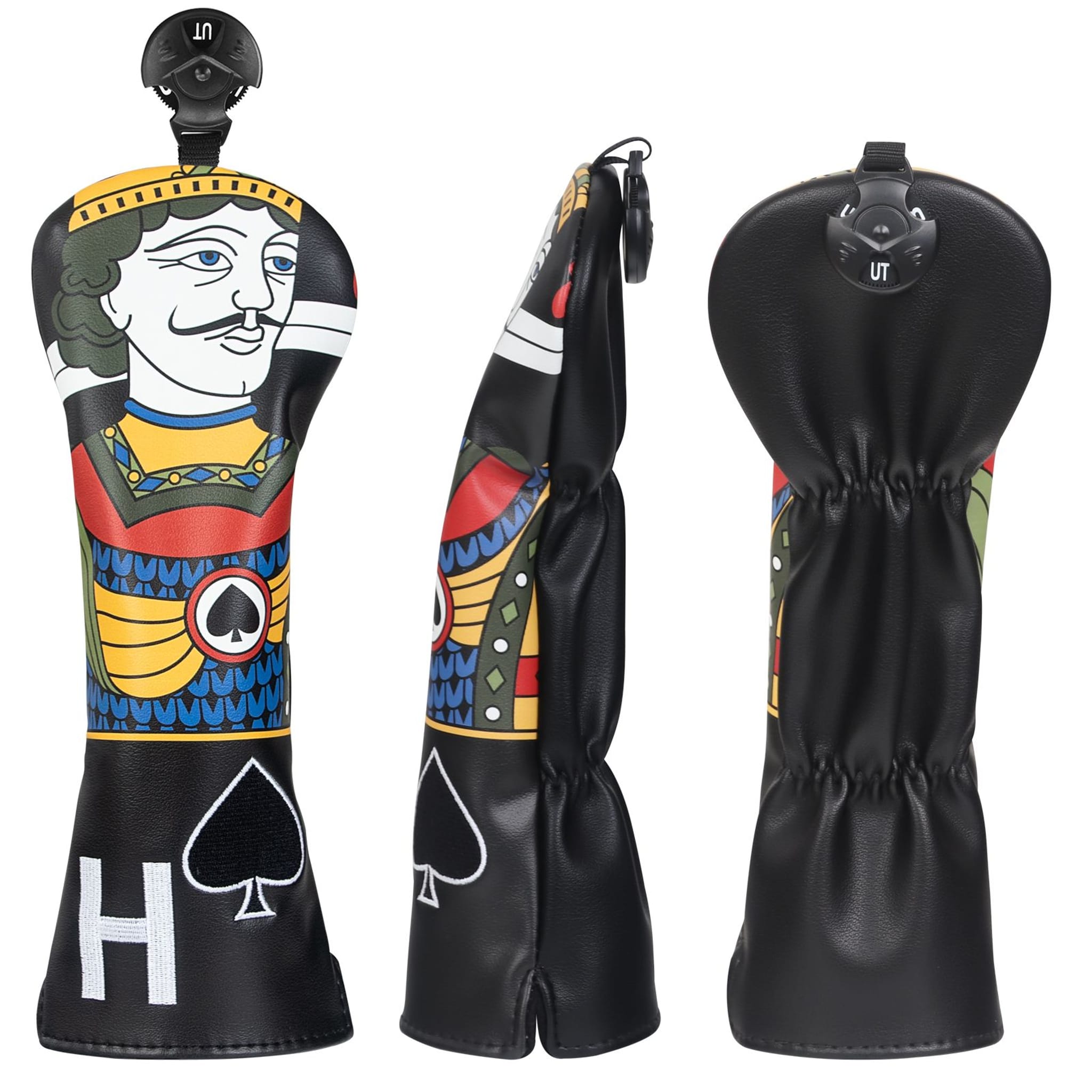 Emroydered Headcovers Spade Poker Soldier Hybrid Headcover