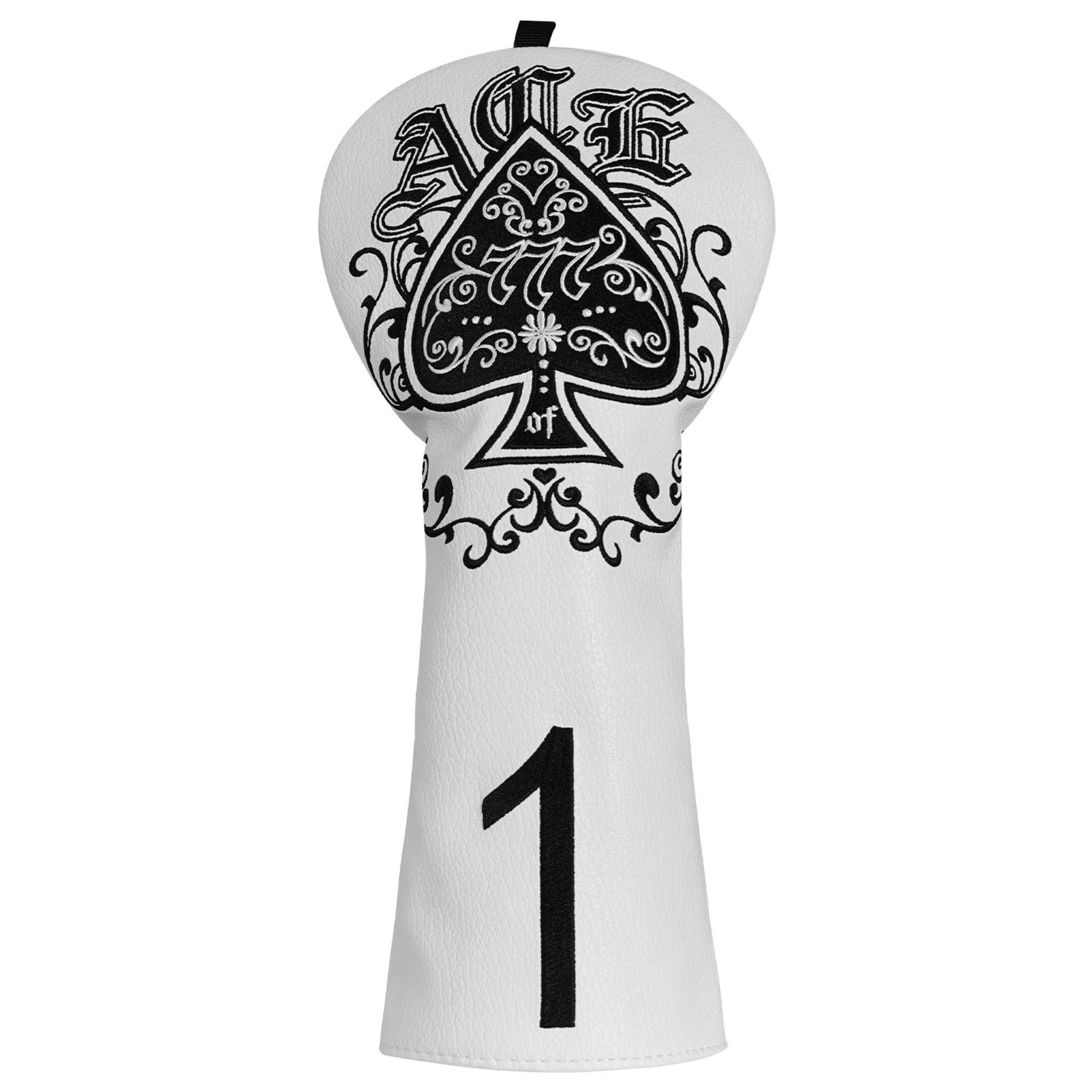 Emroydered Headcovers White Ace Driver Headcover