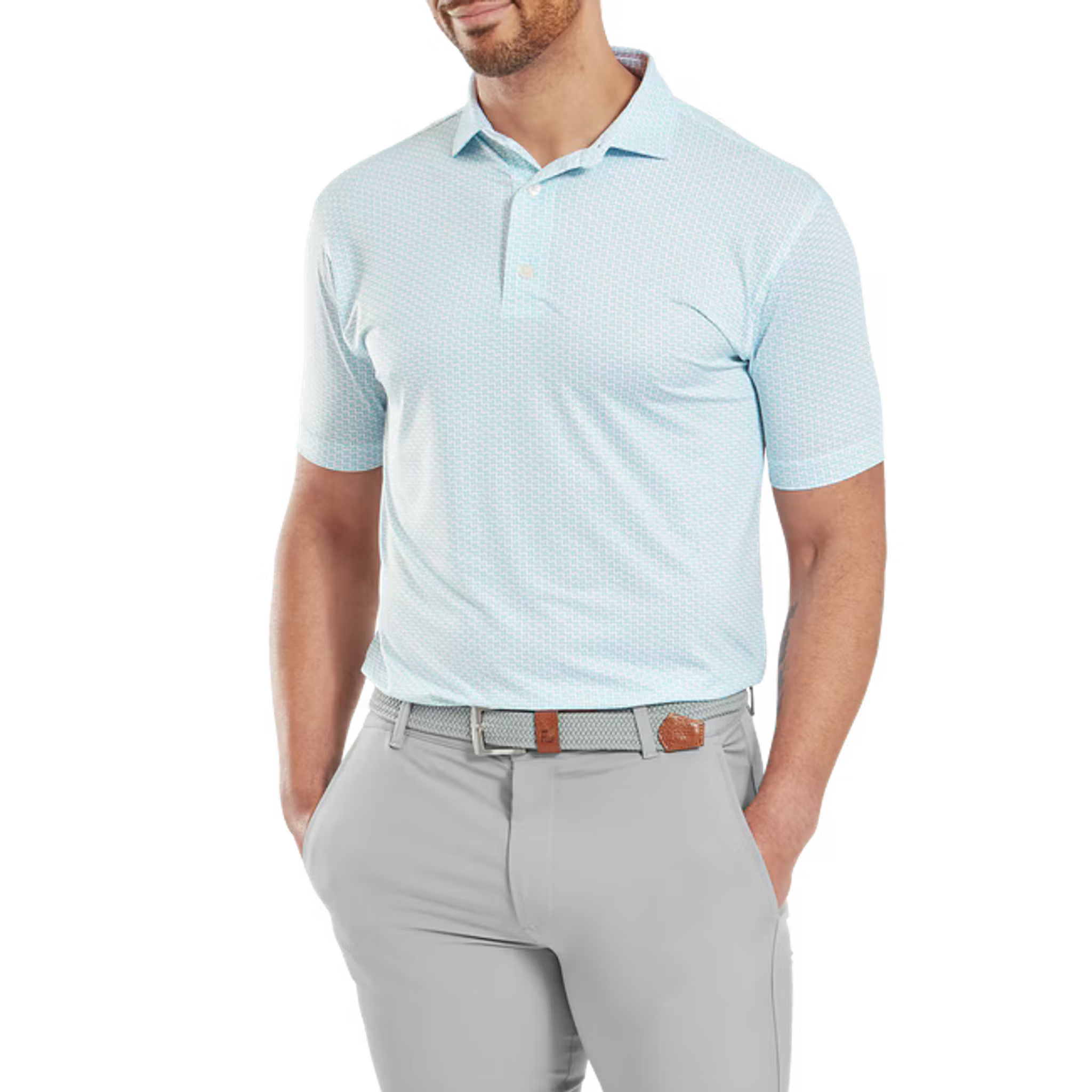 Footjoy Houndstooth Geo Lisle Polo