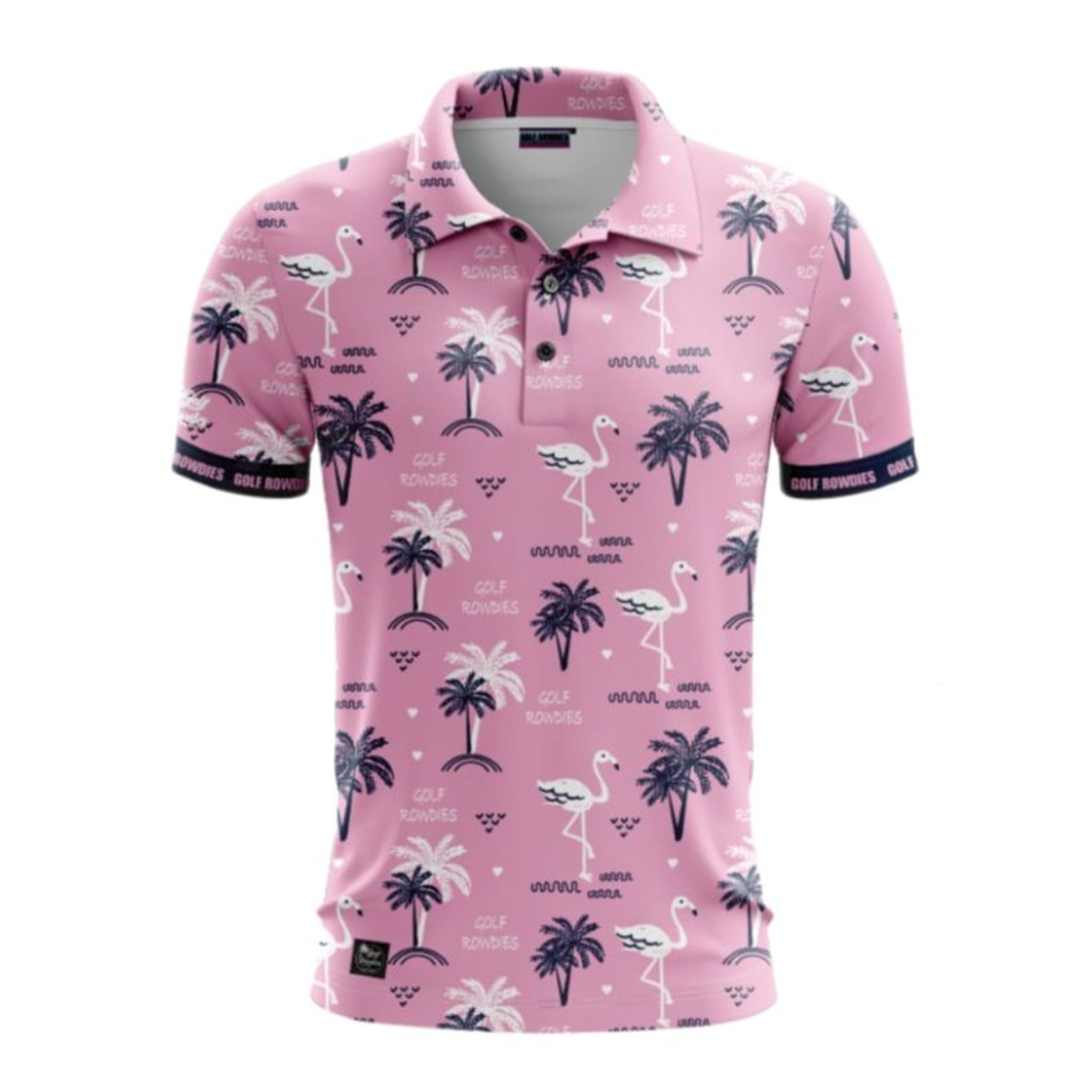 Golf Rowdies Flamingos & Palm Trees Polo Herren