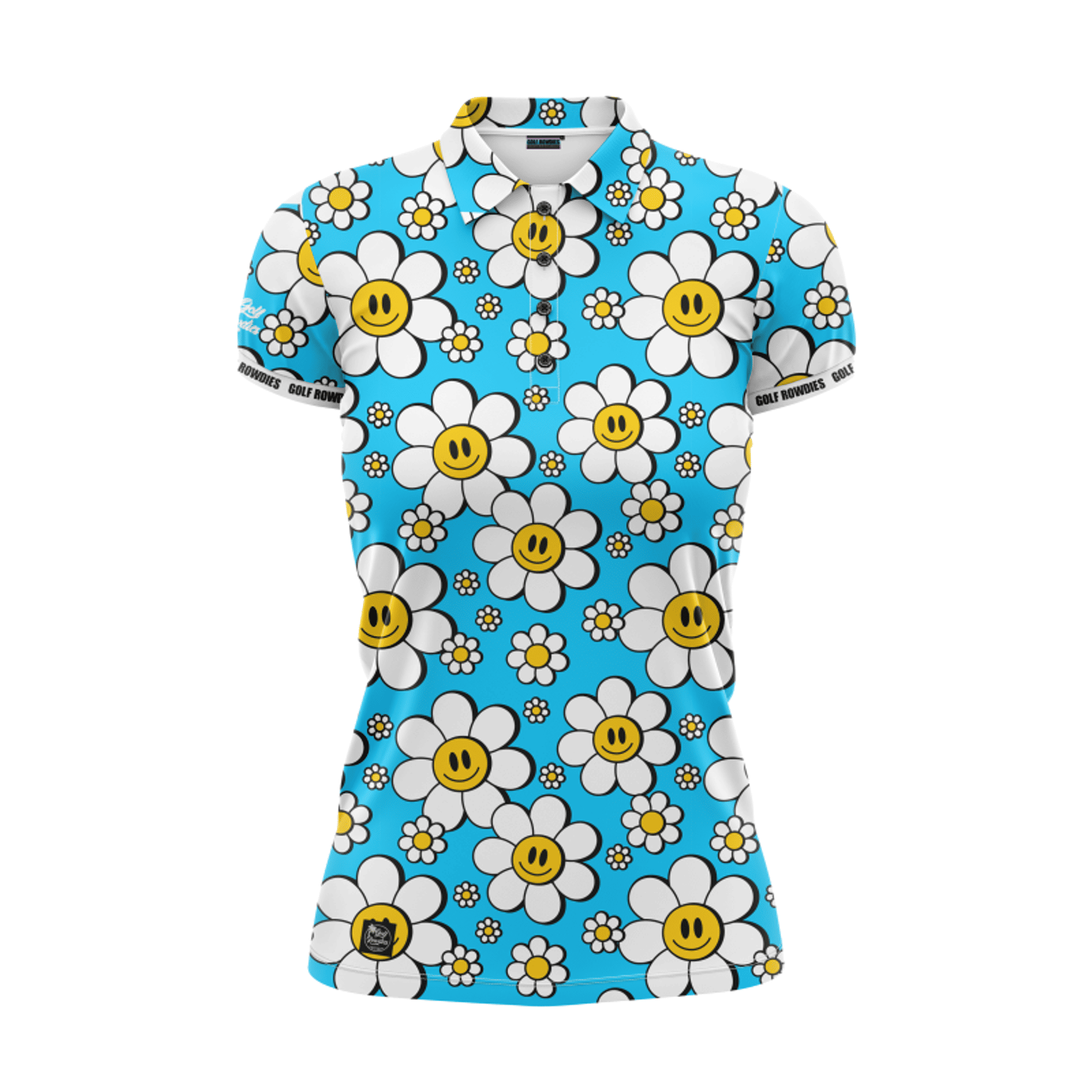 Golf Rowdies Happy Flower Polo Damen