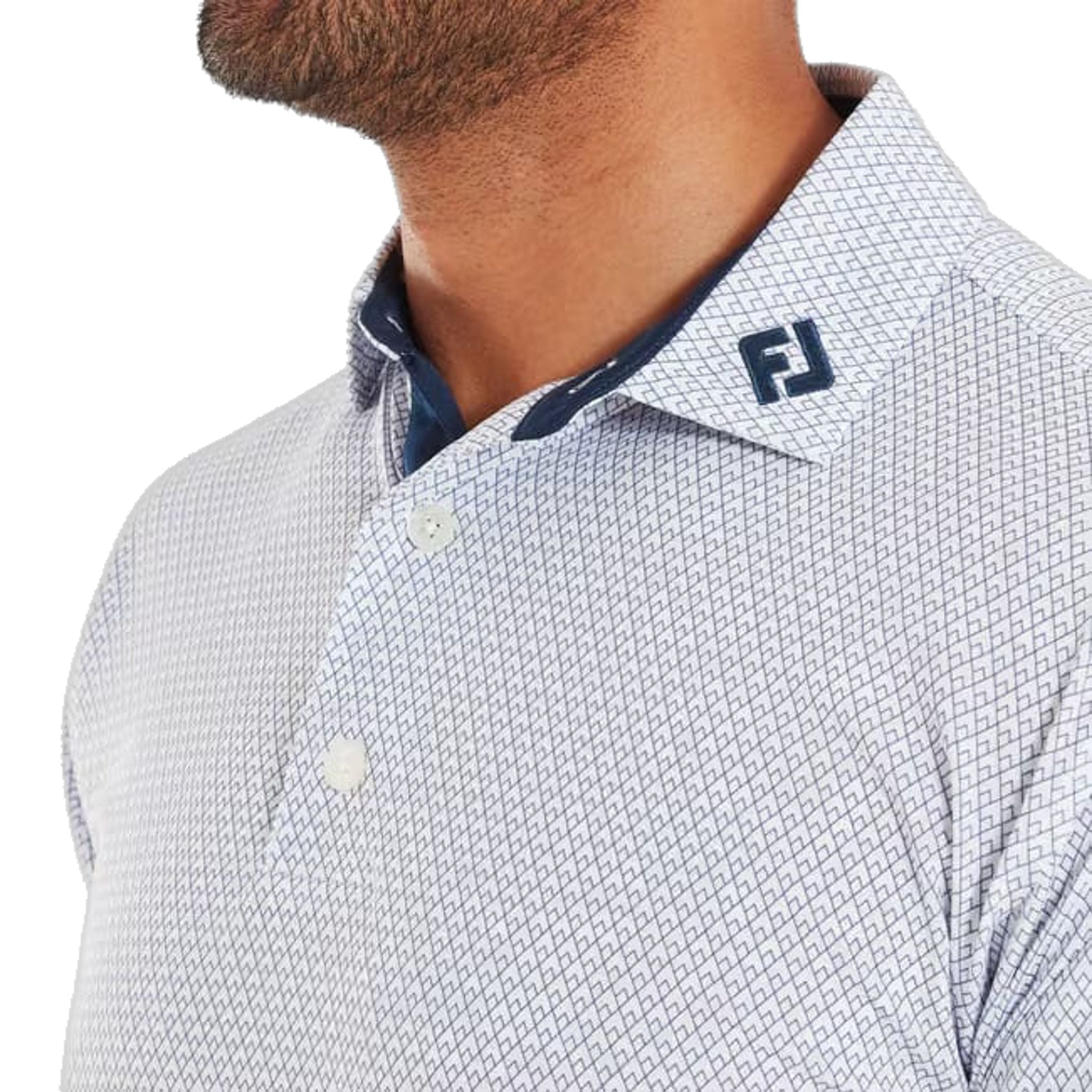 Footjoy Deco Diamond Print Lisle Polo Herren