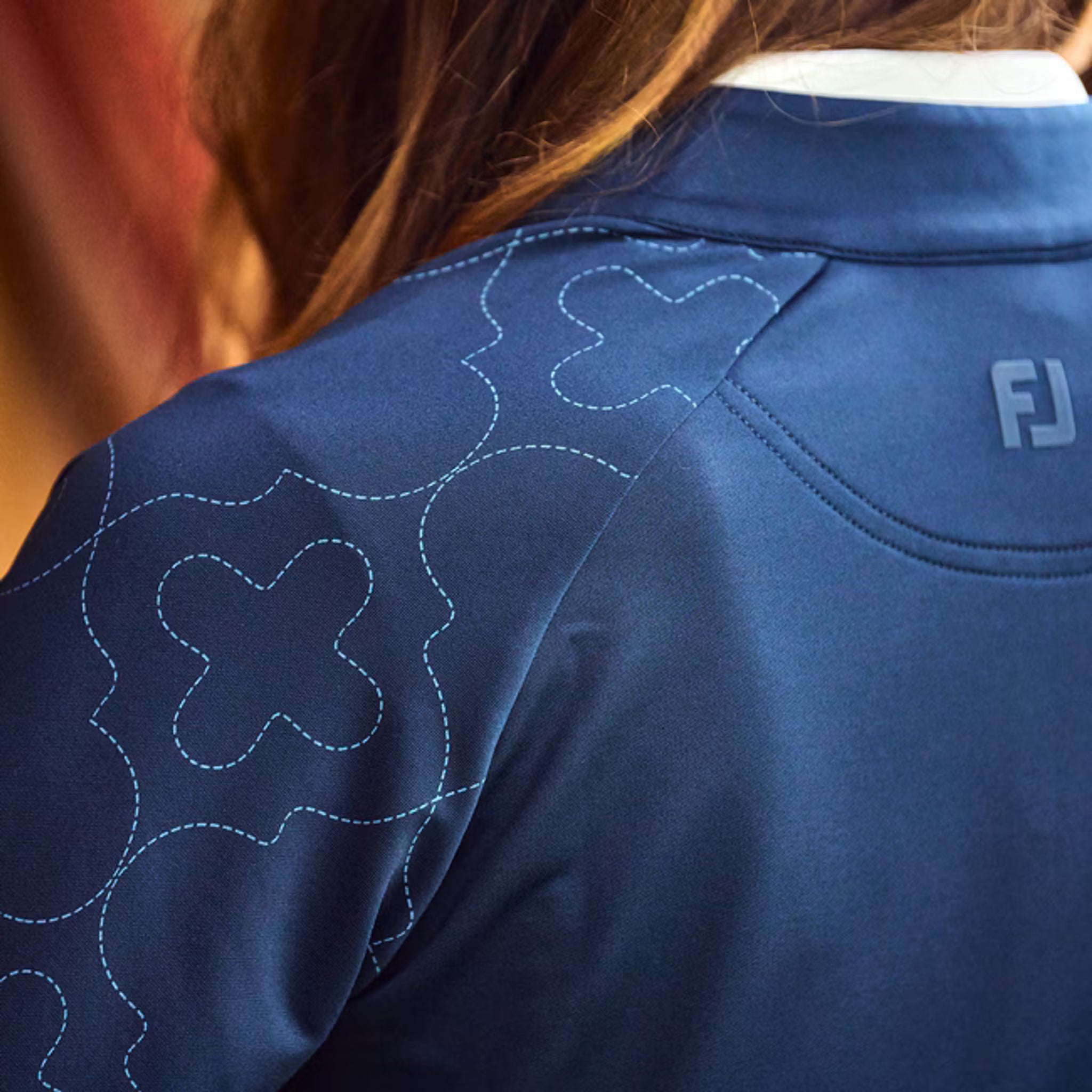 Footjoy Full Zip Printed Sleeve Midlayer Damen