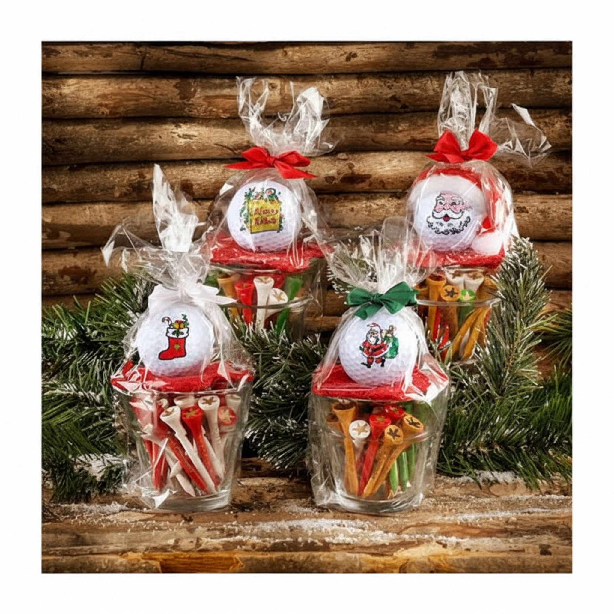 Sportiques Golfgeschenke Glastopf Merry Christmas (Ball & Tees)